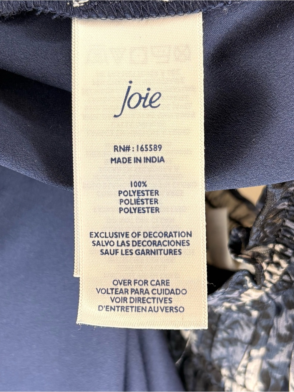 Joie Sleeveless Navy and White Baltic Print Dress Size XL - Picture 6 of 6